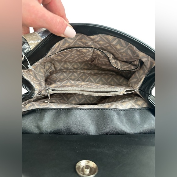 CHRISTIAN LACROIX Sable Prism Python Satchel Handbag Black Silver Women Med $98 - Picture 6 of 10